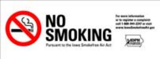 Picture of No Smoking Decal Part #NO SMOKING