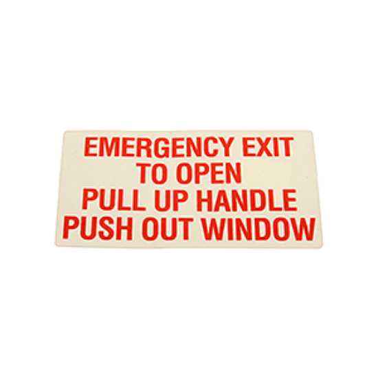 Picture of Push Out Window - Emergency Exit Decal Part# 10005804