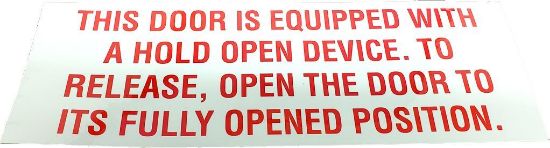 Picture of Emergency Door Decal Part# 00062382