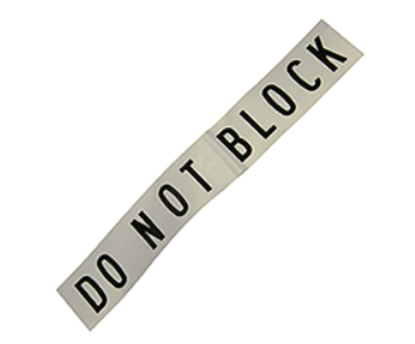 Picture of DO NOT BLOCK Decal Part# 00061690