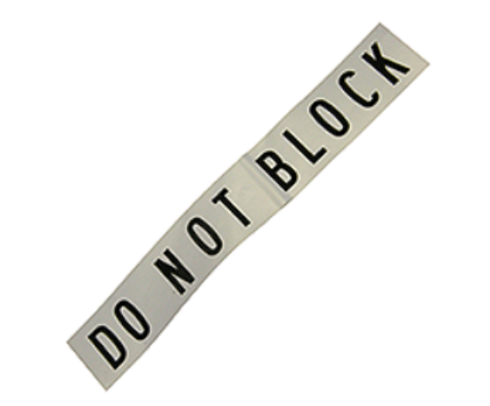 Picture of DO NOT BLOCK Decal Part# 00061690