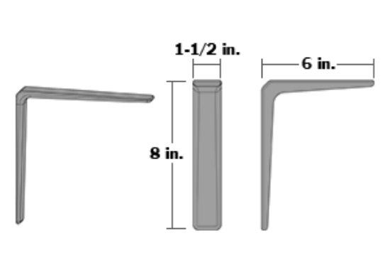 Picture of CORNER IRON 6" X 8" PREMIUM QUALITY Part# BUF1206-1170F