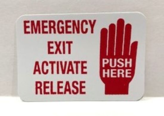 Picture of EMERG EXIT DECAL PUSH HERE 3"x2" Part # DECAL PUSH HERE