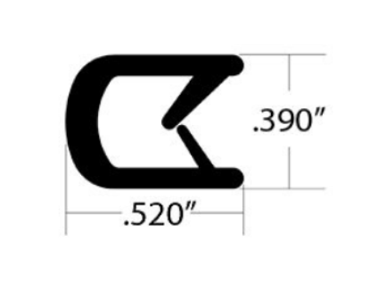 Picture of TRIM, VINYL, BLACK, DOUBLE LIP Part # 01489434
