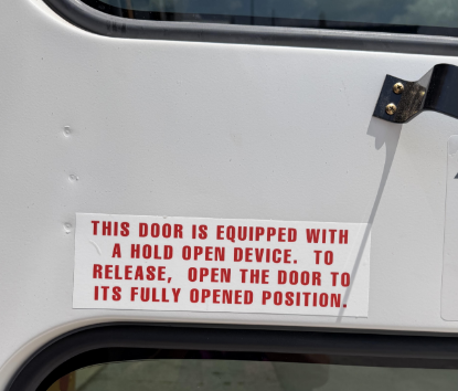 Picture of Emergency Door Decal Part# 00062382